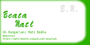 beata matl business card